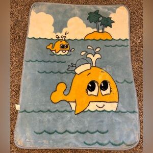 Whale Mink Vintage Baby Blanket Blue Island Waves Supreme Excel Good